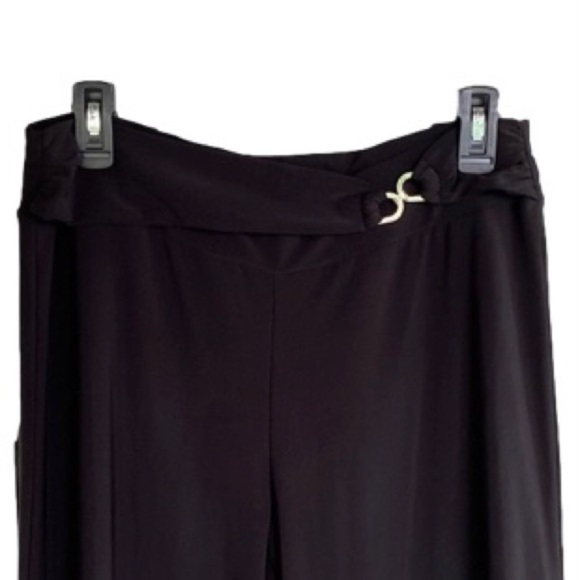 WHITE HOUSE BLACK MARKET Crop Pants Wide Leg Pull-On Capri Black Women Size M - Picture 2 of 13